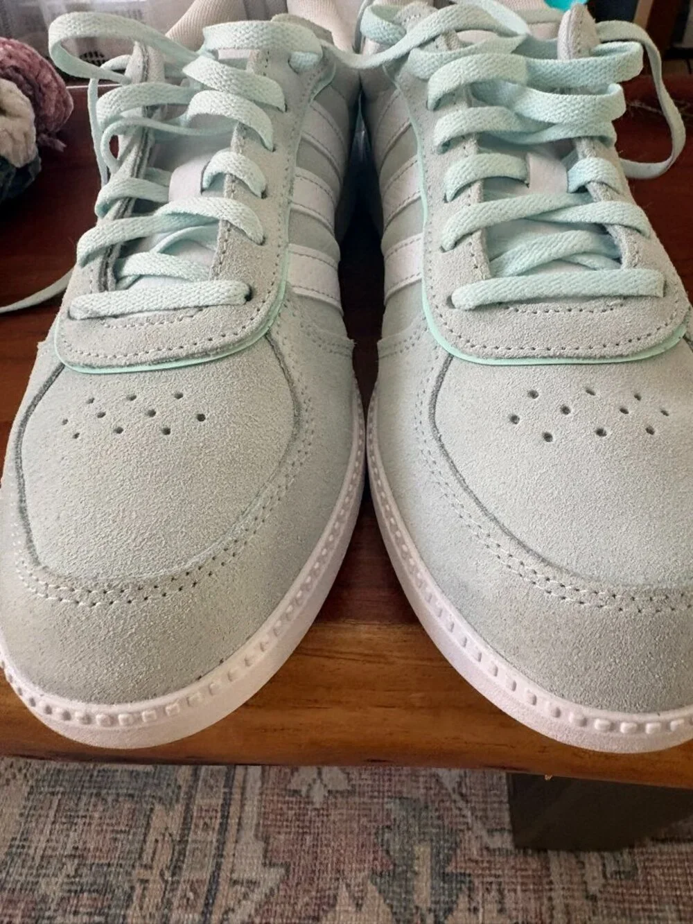 Adidas VL Court 3.0 Mint Green Suede Sneakers Size 9